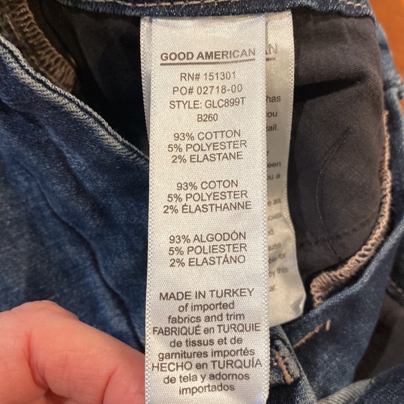 Womens Good American Good Legs crop 0/25 jeans distressed normcore - Picture 13 of 15